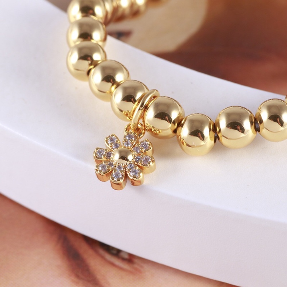 Kate Spade Sweet Fresh Flower Pendant Beaded Stretch Bracelet